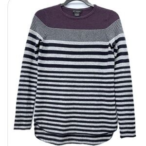 C By Bloomingdales CASHMERE 2 -Ply Striped Sweater long sleeve crewneck size XS